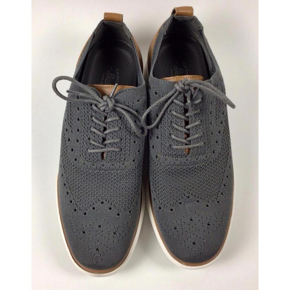 G.H. Bass Mens Knit Oxford Sneakers Gray Casual Comfort Shoes Size 9 Lightweight